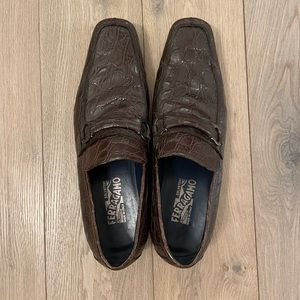 FERRAGAMO Men’s Crocodile Leather Loafer
